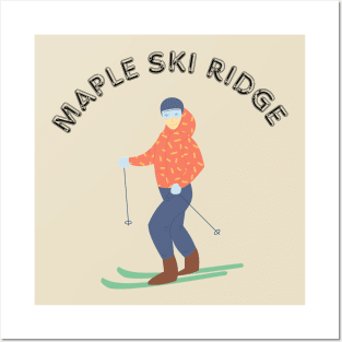 Skiing in Maple Ski Ridge Posters and Art